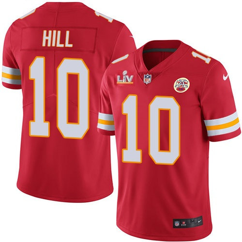 Men's Kansas City Chiefs #10 Tyreek Hill Red NFL 2021 Super Bowl LV Stitched Jersey Men's Kansas City Chiefs #10 Tyreek Hill Red NFL 2021 Super Bowl LV Stitched Jersey
